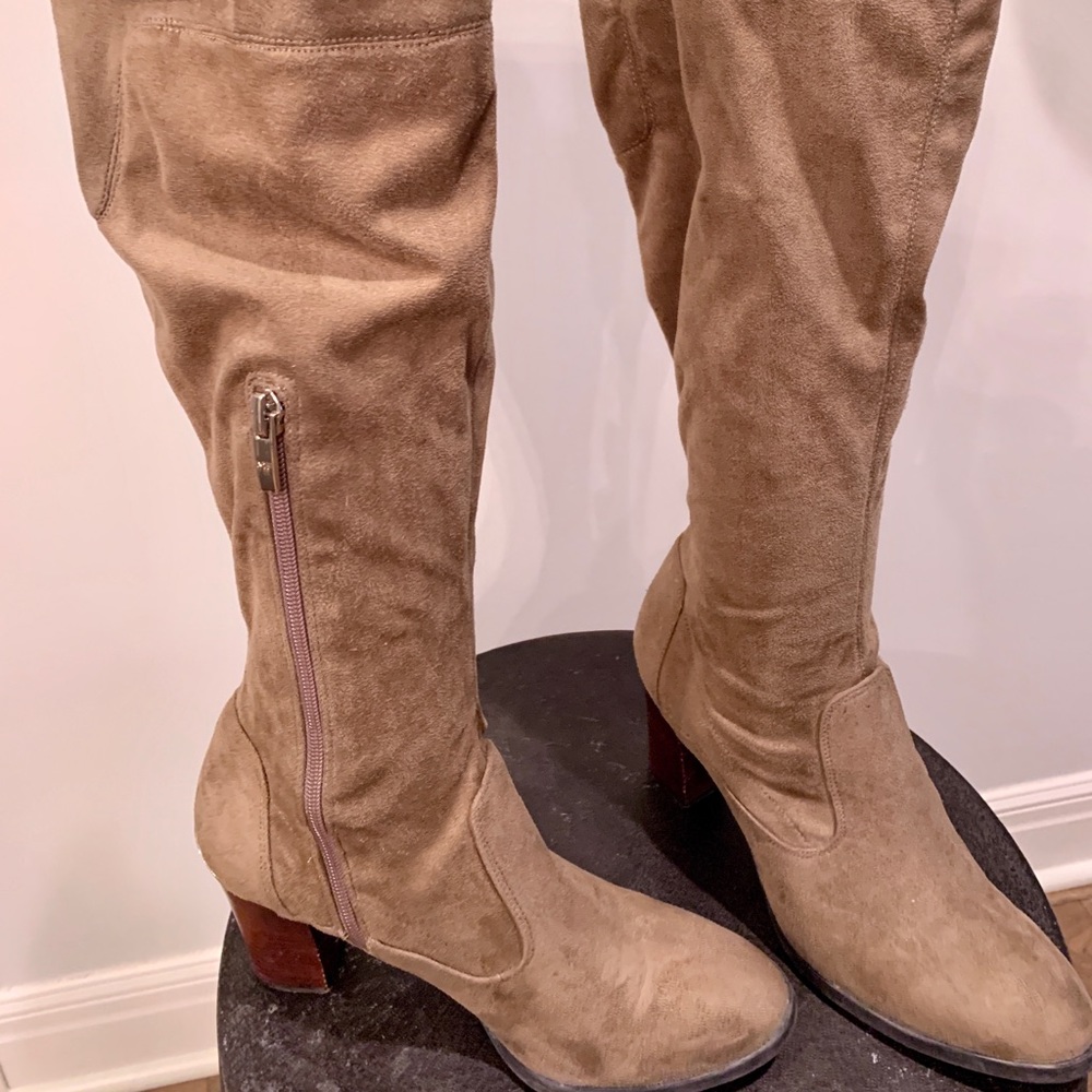 Marc Fisher suede camel colored knee high boots